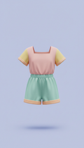 Colorblock Cotton Romper